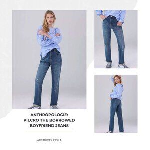 ✨ ANTHROPOLOGIE | Women's Blue Pilcro The Borrowed Boyfriend Jeans